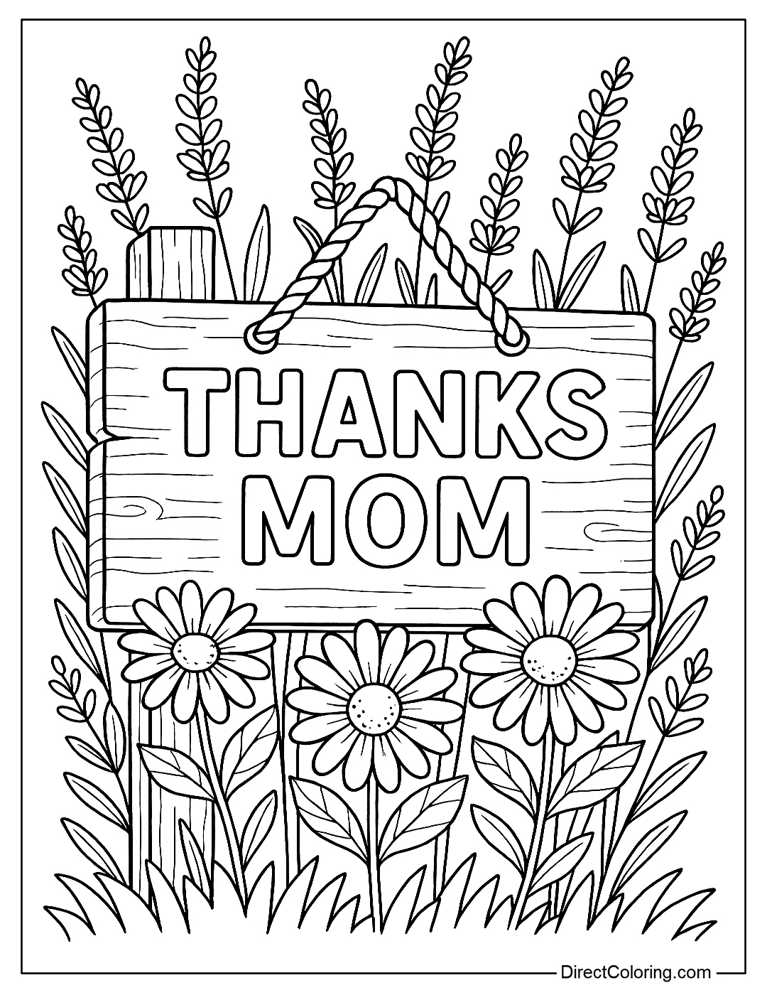 Thanks Mom Coloring Page
